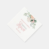 Roze Floral Hydrangea Eucalyptus Vrijgezellenfeest Servet (Hoek)