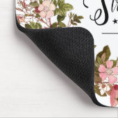 Roze Floral ik kan alles doen door Christus Muismat (Hoek)