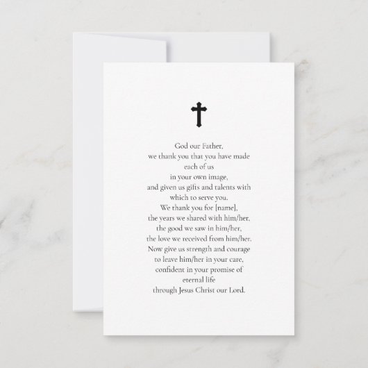 Roze Floral in het liefhebben van de begrafenis va Notitiekaartje (Achterkant)