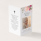 Roze Floral in het liefhebben van de begrafenis va Visitekaartje (Buitenkant)