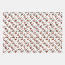 Roze  Floral Inpakpapier Vel