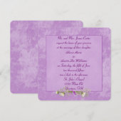 Roze Floral Inreliëfdruk Weddenschap Kaart (Voorkant / Achterkant)