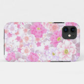 Roze Floral iPhone Case (Achterkant (horizontaal))
