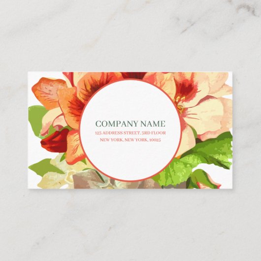 Roze Floral je beroep en bedrijf Biz ZSSG Contactkaartje (Achterkant)