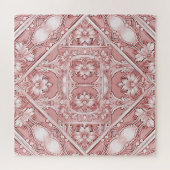 Roze Floral Jigzaag Puzzle Legpuzzel (Horizontaal)