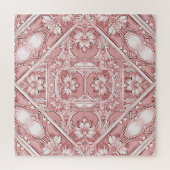 Roze Floral Jigzaag Puzzle Legpuzzel (Verticaal)