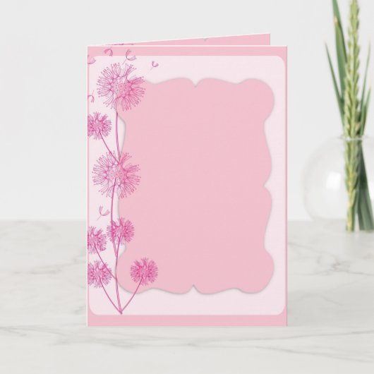 Roze Floral Kaart (Voorkant)