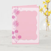 Roze Floral Kaart (Gele Bloem)