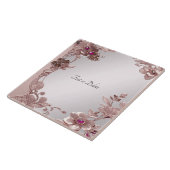 Roze  Floral Keramische Tegel Tegeltje (Zijkant)