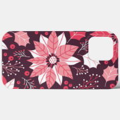Roze Floral Kerstmis iPhone | KerstiPhone Case-Mate iPhone Case (Achterkant (horizontaal))