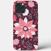 Roze Floral Kerstmis iPhone | KerstiPhone Case-Mate iPhone Case (Achterkant)