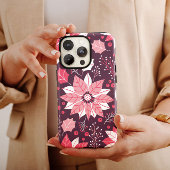Roze Floral Kerstmis iPhone | KerstiPhone Case-Mate iPhone Case