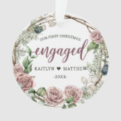 Roze Floral Kerstmis Ornament (voorkant)