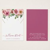 Roze Floral Ketting Display Kaart (Voorkant /achterkant)