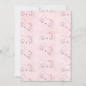 Roze Floral Kitten Face Birthday Hartelijk dank Kaart (Achterkant)