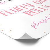 Roze Floral Kitten Face en Bow Birthday Sign Poster (Hoek)