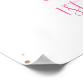 Roze Floral Kitten Face en Bow Birthday Welcome P Poster (Hoek)