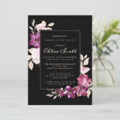 Roze Floral Klasse 2021 Graduation Party Kaart (Staand voorkant)