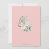 Roze Floral Koala Beer 2e verjaardag Crescent Moon Kaart (Achterkant)