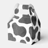 Roze Floral Koe Birthday met Koe Afdrukken Bedankdoosjes (Achterkant)