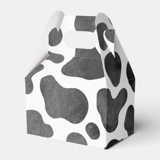 Roze Floral Koe Birthday met Koe Afdrukken Bedankdoosjes (Achterkant)