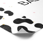 Roze Floral Koe Druk Heilige Koe Baby shower Welko Poster (Hoek)