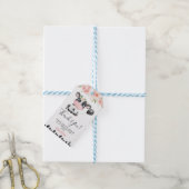 Roze Floral Koe Maandag Afdrukken Dank u Label Cadeaulabel (Met Touw)