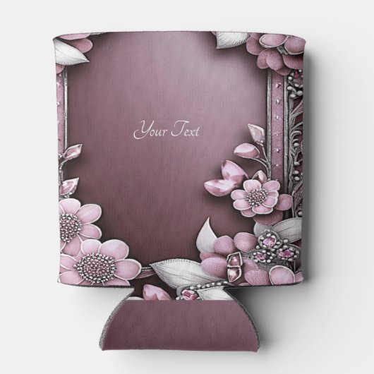 Roze Floral Koelbox Blikjeskoeler (Achterkant)