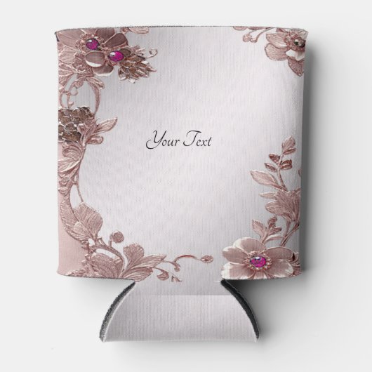 Roze  Floral Koelbox Blikjeskoeler (Voorkant)