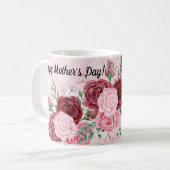 Roze Floral Koffiemok (Voorkant links)
