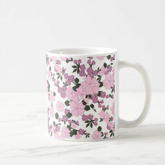  roze Floral Koffiemok (Rechts)