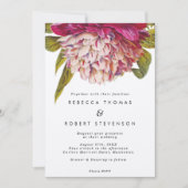 roze floral kraft  boho bruiloft uitnodiging (Voorkant)