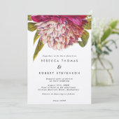 roze floral kraft  boho bruiloft uitnodiging (Staand voorkant)