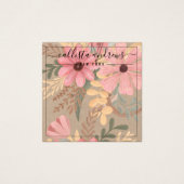 Roze Floral Kraft Cursive Earring Display Kaart (Voorkant)