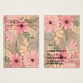 Roze Floral Kraft Multiple Ketting Display Kaart (Voorkant /achterkant)