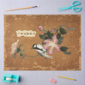 Roze Floral laat de Japanse  ontkoppeling van voge Tissuepapier (Craft)