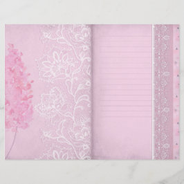 Roze Floral & Lace Lined Journal Page