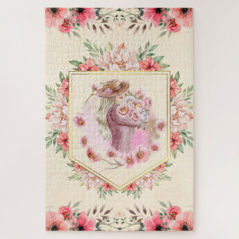 Roze Floral Lady, lenteswerk Legpuzzel