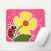 Roze Floral; Ladybug Muismat (Met muis)