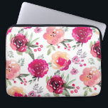 Roze Floral laptophoes Laptop Sleeve<br><div class="desc">============= OVER DIT ONTWERP =========== De schaduwen van roze bloemen en bladeren in een laptophoes geven een verbluffende mode. VOEG jouw naam, uw initiaal, om het even welke formulering of voeg foto toe om voor zich aan te passen of als gift te geven. iPhone-draagtas en iPad-draagtas voor MATCHING beschikbaar. Ideaal...</div>