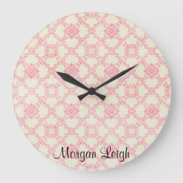 Roze Floral Lattice Grote Klok