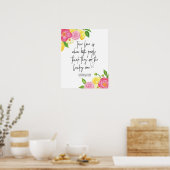 Roze Floral Lemon Wedding True Love Welkom Poster (Keuken)