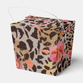 Roze Floral Leopard Print Bedankdoosjes (Achterkant)