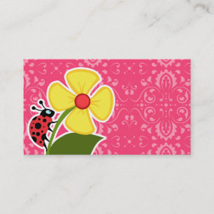 Roze Floral; Lieveheersbeestje Visitekaartje