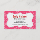 Roze Floral; Lieveheersbeestje Visitekaartje (Achterkant)