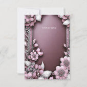 Roze Floral Lijst Hartelijk dank Bedankkaart (Achterkant)