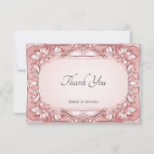 Roze Floral Lijst Hartelijk dank Bedankkaart (Voorkant)