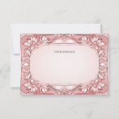 Roze Floral Lijst Hartelijk dank Bedankkaart (Achterkant)