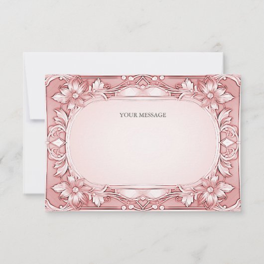 Roze Floral Lijst Hartelijk dank Bedankkaart (Achterkant)