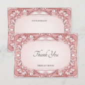 Roze Floral Lijst Hartelijk dank Bedankkaart (Voorkant / Achterkant)
